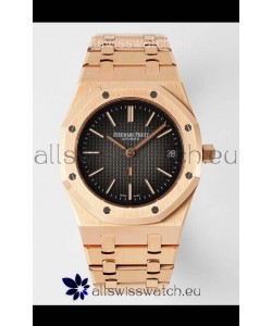 Audemars Piguet Royal Jumbo Oak Extra Thin Swiss Replica Rose Gold - 1:1 Mirror Replica Watch