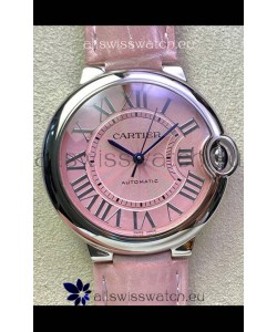 Ballon De Cartier Swiss Automatic 1:1 Mirror Quality 36MM in Stainless Steel Pink Dial