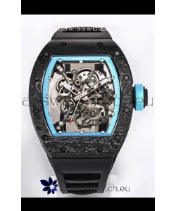 Richard Mille RM055 Black Carbon Casing 1:1 Mirror Replica Watch in Black Strap
