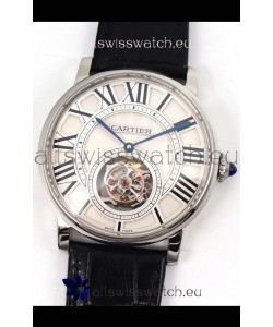 Rotonde De Cartier Flying Tourbillon Swiss Replica Watch in Steel Casing