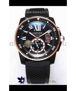 Calibre De Cartier Watch 42MM Blue Dial PVD Coated Case - 1:1 Mirror Replica Watch