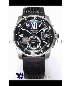 Calibre De Cartier Watch 42MM Black Dial Steel Case - 1:1 Mirror Replica Watch