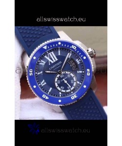 Calibre De Cartier Watch 42MM Blue Dial Steel Case - 1:1 Mirror Replica Watch
