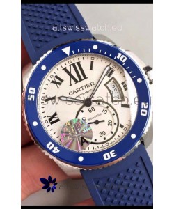 Calibre De Cartier Watch 42MM White Dial Steel Case - 1:1 Mirror Replica Watch