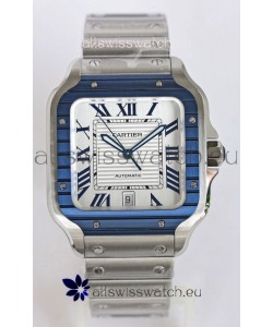 Santos De Cartier 1:1 Blue DLC Bezel Swiss Replica Watch 40MM