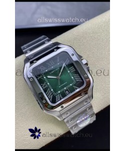 Cartier Santos De Cartier 904L Steel Green Dial 1:1 Mirror Replica - 40MM Stainless Steel Watch
