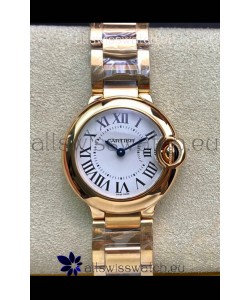 Ballon De Cartier Swiss Quartz 1:1 Mirror Quality 28MM in Rose Gold Casing