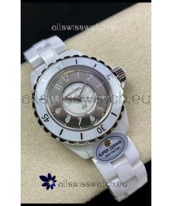 Chanel J12 Ladies White Ceramic Casing 2 Tone Dial Watch 1:1 Mirror Replica Watch