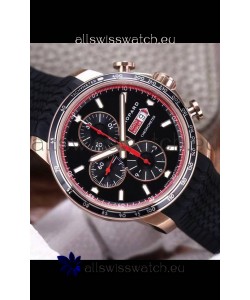 Chopard Classic Racing Chronograph 1:1 Mirror Replica Watch in Rose Gold Casing - Black Dial 