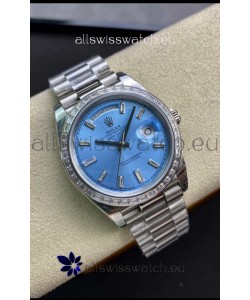Rolex Day Date Presidential M228396TBR-0002 904L 40MM - Ice Blue Dial 1:1 Mirror Quality Watch