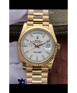 Rolex Day Date Presidential 904L Steel Yellow Gold 40MM - White Dial 1:1 Mirror Quality Watch