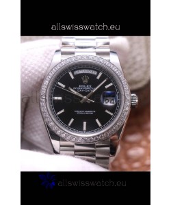 Rolex Day Date Presidential 904L Steel 40MM - Black Dial 1:1 Mirror Quality Watch