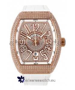 Franck Muller Vanguard V45 Edition in Rose Gold Plating - White Numerals 