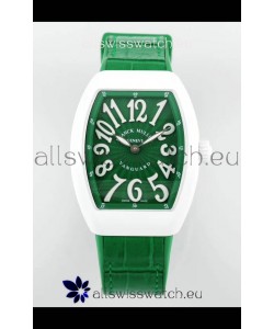 Franck Muller Vanguard Yachting V32 Ceramic Casing Green Dial/Strap Swiss Replica Watch 