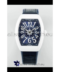 Franck Muller Vanguard Yachting V32 Ceramic Casing Blue Dial/Strap Swiss Replica Watch 