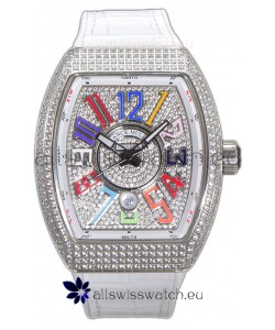Franck Muller Vanguard V45 Diamonds Dial/Casing - Color Dreams Markers Swiss Watch 