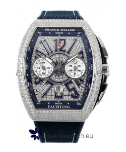 Franck Muller Vanguard V45 Chronograph 904L Steel Diamonds Embedded Dial Swiss Replica