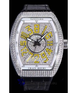 Franck Muller Vanguard Crazy Hours Edition Swiss Replica Watch - Yellow Numerals
