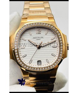 Patek Philippe Nautilus 7118/1200R-001 35MM 1:1 Mirror Swiss Replica Watch in Yellow Gold