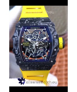 Richard Mille RM35-02 Rafael Nadal Forged Carbon Case with Yellow Strap - 1:1 Super Swiss Quality