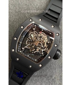 Richard Mille RM055 Ceramic Casing 1:1 Mirror Replica Watch in Black Strap 