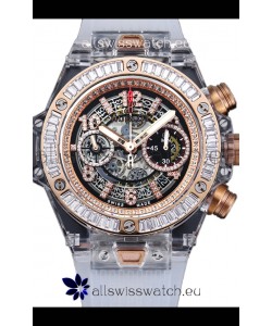 Hublot Big Bang Unico Sapphires Casing 1:1 Mirror Edition Swiss Replica Watch White Strap