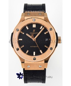 Hublot Super Clone Classic Fusion Rose Gold 38MM 1:1 Mirror Replica Watch Black Dial