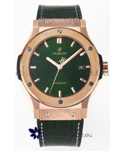 Hublot Super Clone Classic Fusion Rose Gold 42MM 1:1 Mirror Replica Watch Green Dial