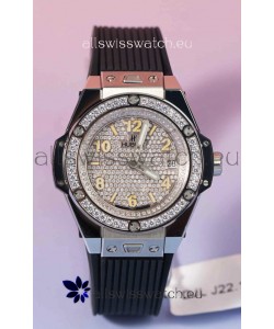 Hublot Big Bang One Click Mossanites Paved Dial Swiss Replica Watch