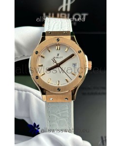 Hublot Super Clone Classic Fusion Rose Gold 33MM 1:1 Mirror Replica Watch White Dial