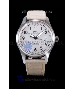 IWC Pilot's MARK XVIII Aviator 1:1 Swiss Watch in 904L Steel Case - Beige Nylon Strap 