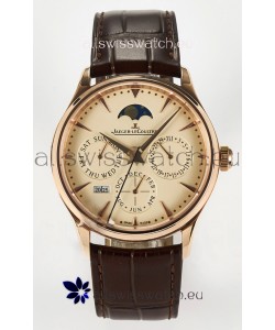 Jaeger LeCoultre Super Clone Master Ultra-Thin Perpetual Calendar Cream Dial Watch