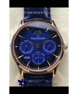 Jaeger LeCoultre Super Clone Master Ultra-Thin Perpetual Calendar Blue Dial Watch