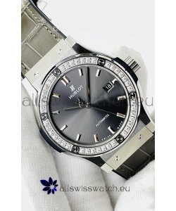 Hublot Classic Fusion Stainless Steel Grey Dial Swiss Replica Watch 1:1 Mirror Quality 