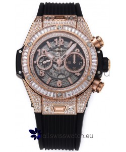 Hublot Big Bang Unico Rose Gold Diamonds Casing 1:1 Mirror Edition Swiss Replica Watch
