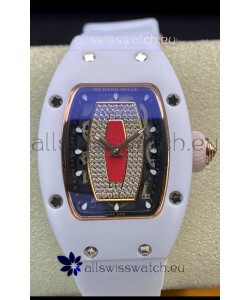 Richard Mille RM-07-01 Diamonds Dial White Ceramic Ladies 1:1 Swiss Replica Watch 