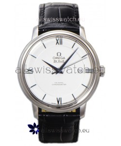 Omega De-Ville Annual Co-Axial Swiss Replica Watch 1:1 Mirror Edition in White Dial 39.5MM