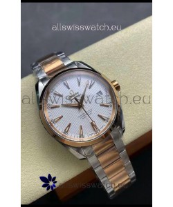 Omega Aqua Terra 150M White Dial 904L Two Tone Rose Gold Casing 1:1 Mirror Replica 41MM 