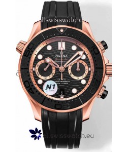 Omega Seamaster Co-Axial Master Chronograph Rose Gold Black Dial 44MM 1:1 Mirror Replica