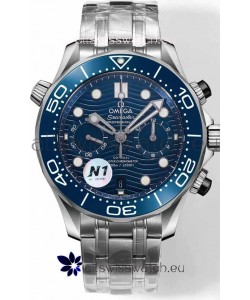 Omega Seamaster Co-Axial Master Chronograph Stainless Steel Blue Dial 44MM 1:1 Mirror Replica