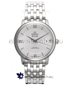 Omega De Ville Co-Axial Chronometer 36.8MM Swiss Replica Watch in Silver Dial 