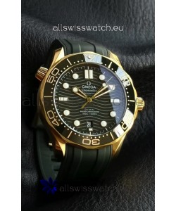 Omega Seamaster Super Clone 300M Master Chronometer Rose Gold Green Dial Watch 