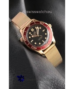 Omega Seamaster Super Clone 300M Diver Rose Gold Black Dial Edition Watch 