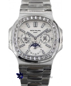 Patek Philippe Nautilus 5740 Perpetual Calendar Stainless Steel White Dial Swiss Replica Watch 
