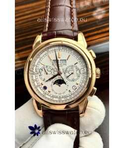 Patek Philippe Grand Complications 5270 Swiss Replica Watch in Rose Gold Casing White Dial