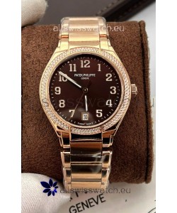 Patek Philippe Twenty-4 Green Dial Rose Gold Casing 1:1 Mirror Replica Watch 36MM