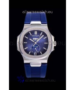Patek Philippe Nautilus 5726A 1:1 Mirror Swiss Watch Blue Dial Rubber Strap 