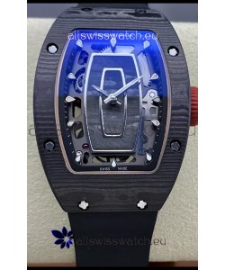 Richard Mille RM07 Black Carbon Casing Black Strap 1:1 Superclone Swiss Replica Watch 