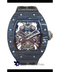 Richard Mille RM047 Samurai Genuine Tourbillon Watch in Carbon Casing Black Strap