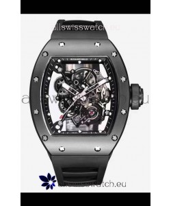 Richard Mille RM055 Black Ceramic Casing 1:1 Mirror Replica Watch in Black Strap